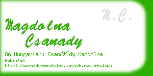 magdolna csanady business card